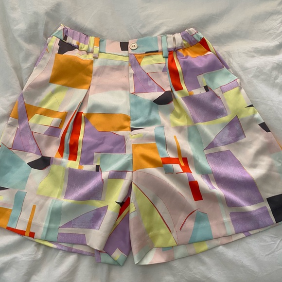 Open Edit Nordstrom | Print Soft Long Shorts | Pink Paper Shape in size S - Picture 2 of 11